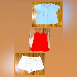 SHEIN Curve Lot 4XL – 3 Piece Set with 2 Tops and Shorts Plus Size